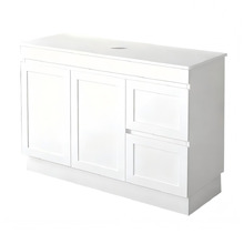 Stefania 1200mm Matte White Freestanding Single Vanity with Stone Countertop